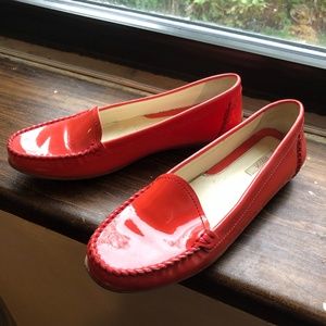 Geox Respira Patent orange loafers 37.5 ( US 7)